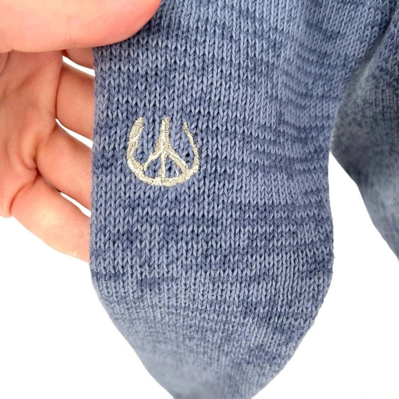 Acne Studios Sweater Peace Sign Embroidered Jumper Knit Blue Size Large *Damaged - Picture 5 of 13